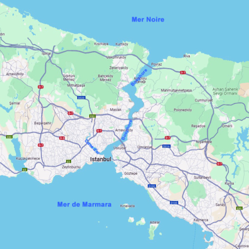 Istanbul, Bosphore, Mer Noire et Mer de Marmara. Turquie, Istanbul, géographie.