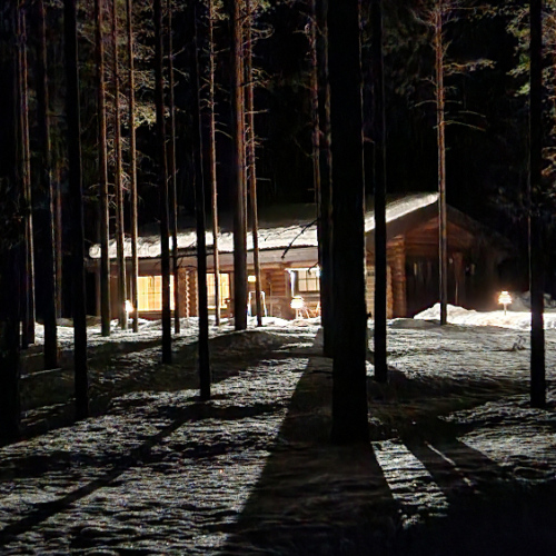 chalet à Mannisto. Finlande, Laponie.