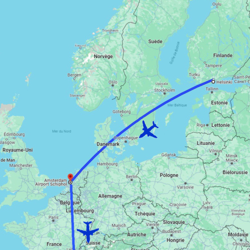 Retour d'Helsinki à Marseille. Finlande.