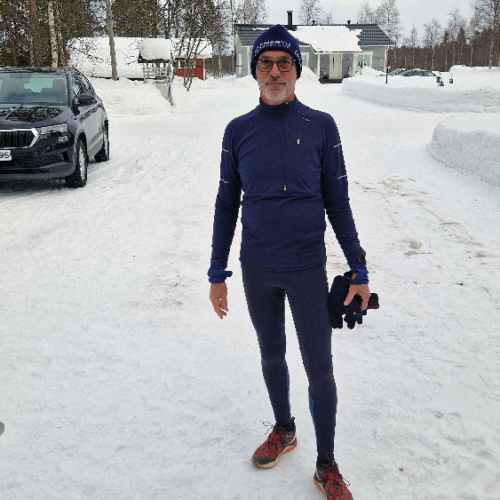 Finlande, Kinisjärvi. Départ pour un run. Finlande, Kinisjärvi.