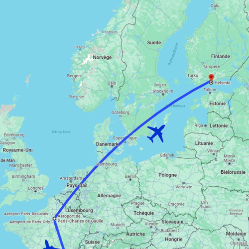 Aller de Marseille à Helsinki. Finlande.