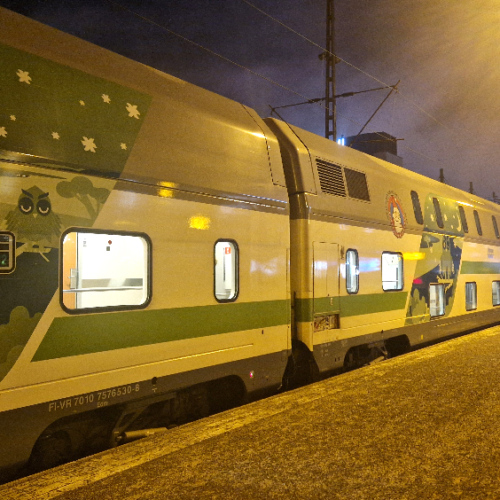 Départ en Laponie en train de nuit. Helsinki.