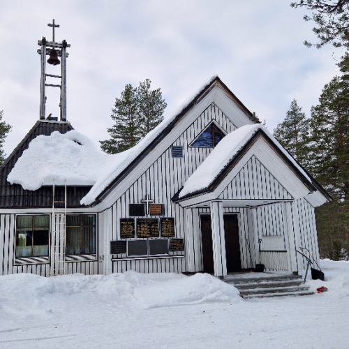 Chapelle Unarin Hautausmaa. Finlande, Laponie.