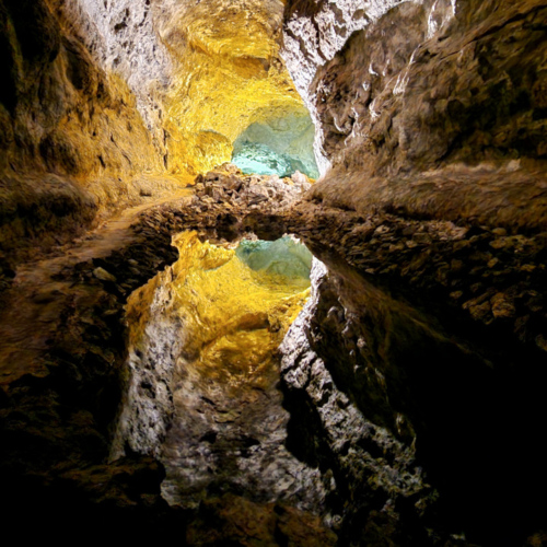 Effet miroir. Lanzarote, Cueva de los Verdes.