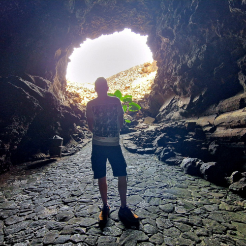 Entrée de Cueva de los Verdes. Lanzarote, Cueva de los Verdes.