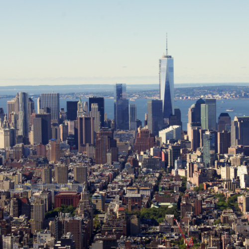 Vue panoramique de Manhattan, gratte-ciels et rivière Hudson. Vue panoramique de Manhattan, gratte-ciels et rivière Hudson.
