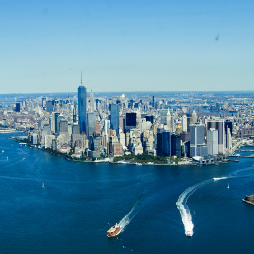 Vol hélicoptère au-dessus de l'Hudson River, Vue sur Manhattan. Vol hélicoptère au-dessus de l'Hudson River, Vue sur Manhattan.