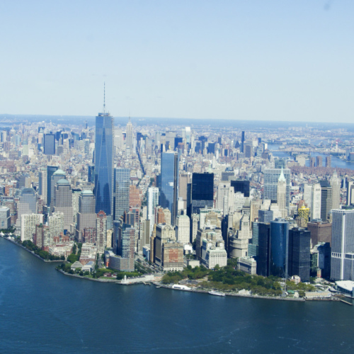 Vol hélicoptère au-dessus de l'Hudson River, Vue sur Manhattan. Vol hélicoptère au-dessus de l'Hudson River, Vue sur Manhattan.