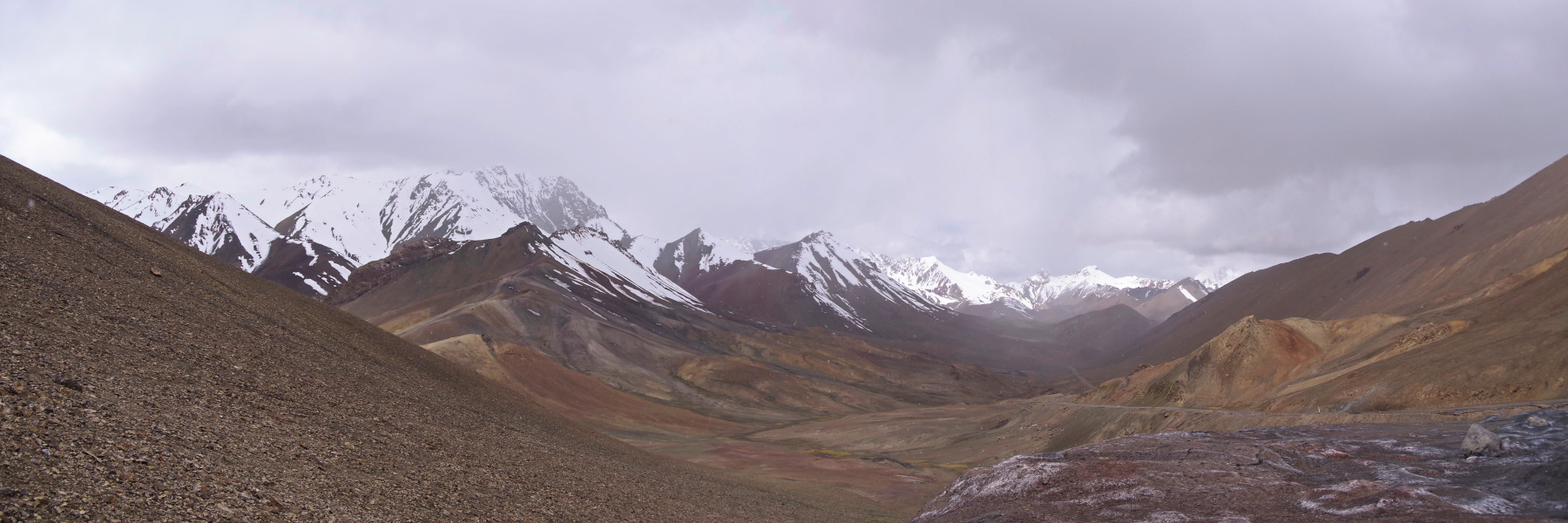 Le col Ak Baytal, 4655 m. Tadjikistan, Murghab à Karakul.