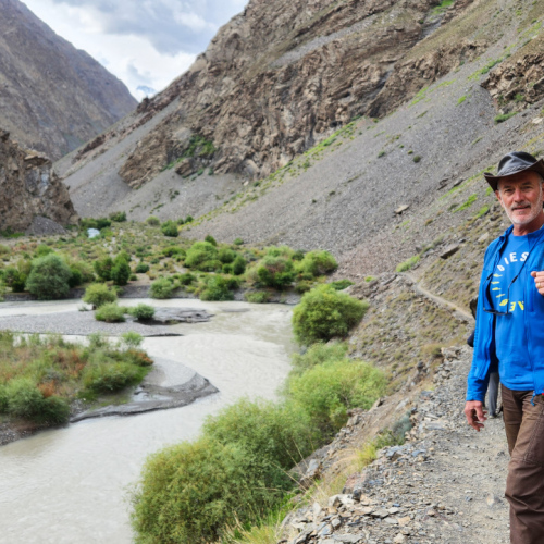 Randonnée vallée de Geisev.
Chemin du retour. Tadjikistan, Geisev.