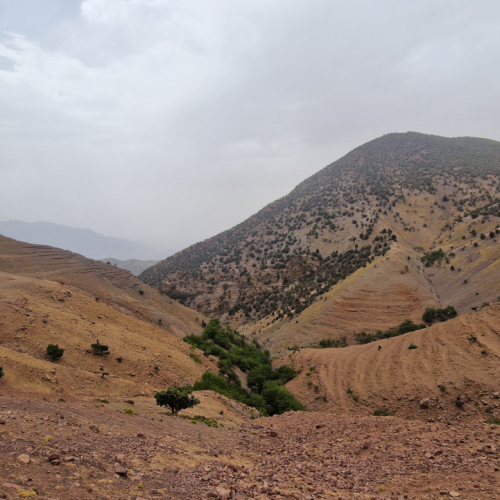 Les contreforts du Haut Atlas. Maroc, Trek Djebel Toubkal.