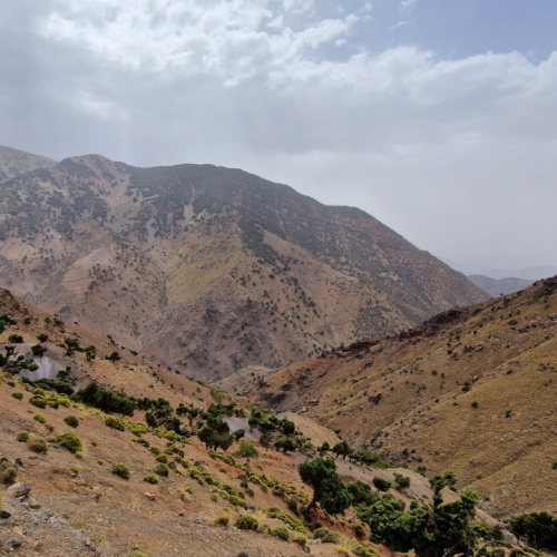 Les contreforts du Haut Atlas. Maroc, Trek Djebel Toubkal.