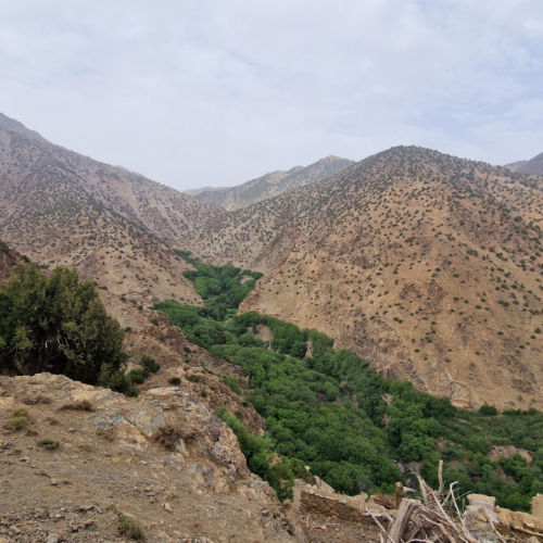 Sur le chemin de notre trek. Maroc, Trek Djebel Toubkal.