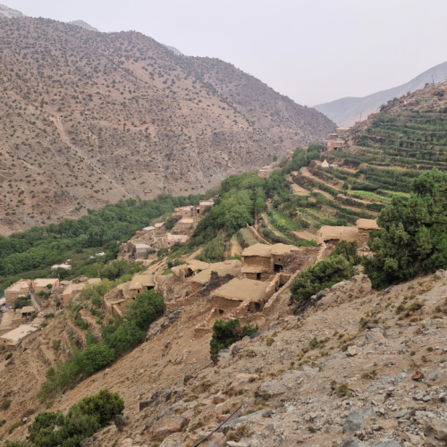 Village en pisé. Maroc, Trek Djebel Toubkal.