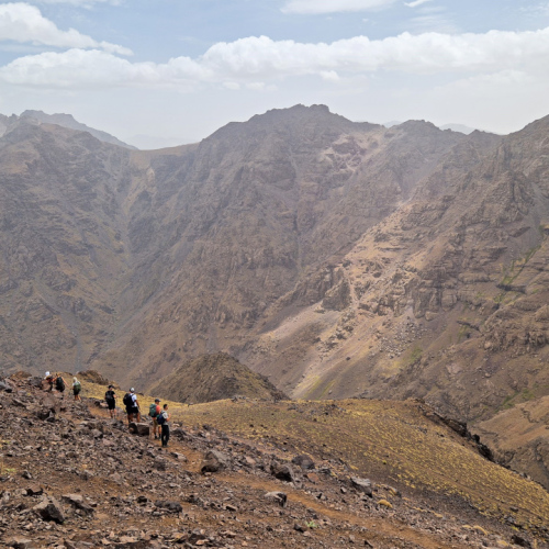 3 500 m, nous sommes proches du refuge. Maroc, Le Djebel Toubkal.