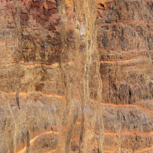 Dykes et couches de cendres volcaniques. Madère, são lourenço.