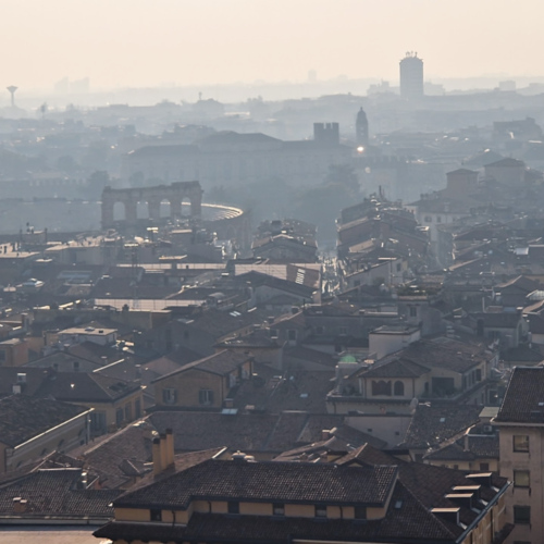 Vue de la tour des Lamberti. Vérone, vue de la tour des Lamberti.