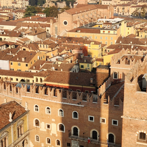 Vue de la tour des Lamberti. Vérone, vue de la tour des Lamberti.