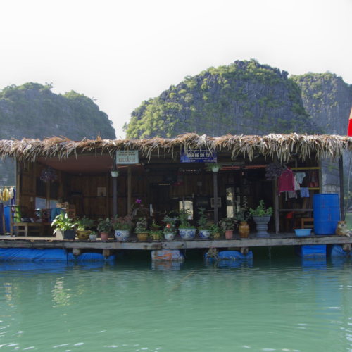Vietnam, la Baie d'Halong maritime.
Village de pêcheurs. Vietnam, la Baie d'Halong maritime. Village de pêcheurs.