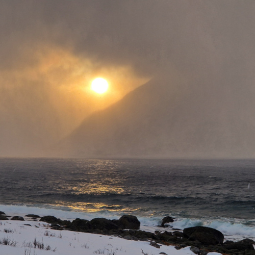 Norvège île de Kvløya, la tempête approche ... Norvège île de Kvløya
