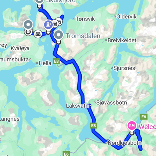 Notre trajet des Lyngen Alps à l'île de Kvløya Lyngen Alps île de Kvløya