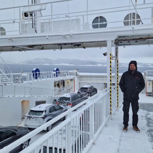 Norvège Tromsø Oteren, traversée du fjord en ferry. Norvège Tromsø Oteren