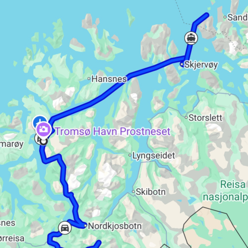 Trajet de Jutulstad à Tromsø et 1er jour de croisière Trajet de Jutulstad à Tromsø et 1er jour de croisière
