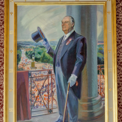 Mairie d'Oslo, Jan Thomas Njerve (1927-2014), Le roi Olav V. Mairie d'Oslo