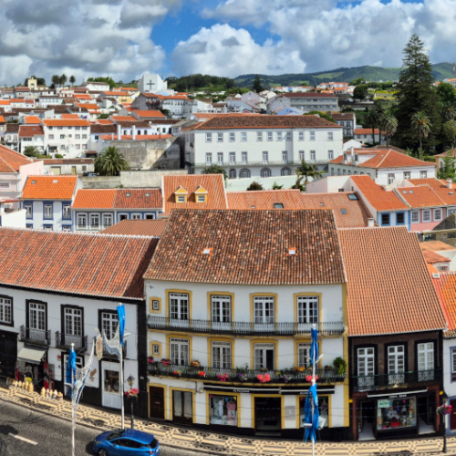 Açores Terceira Angra do Heroísmo La Cathédrale. Vue de la tour. Açores Terceira Angra do Heroísmo La Cathédrale