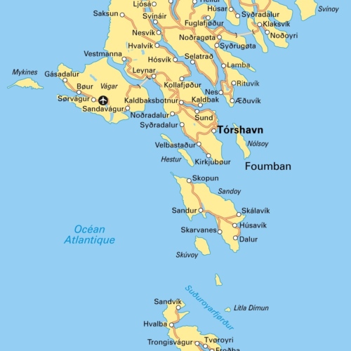 Carte Les Îles Féroé. Carte Les Îles Féroé.