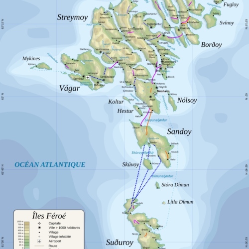 Carte Les Îles Féroé. Carte Les Îles Féroé.