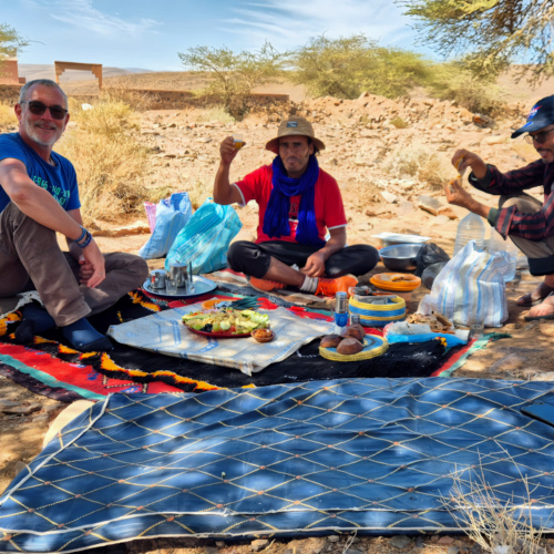 Dernier repas de notre trek. Maroc Djebel Saghro trek jour 6