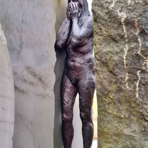 Îles Féroé Sandavágur.
Sculpture de Hans Pauli Olsen, Îles Féroé Sandavágur