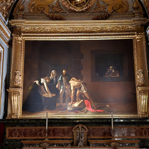 La décollation de Saint Jean Baptiste du peintre Caravage dans la Co-Cathédrale Saint John's. La décollation de Saint Jean Baptiste du Caravage