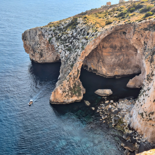 Malte cote sud. Les Grottes Bleues. Malte cote sud
