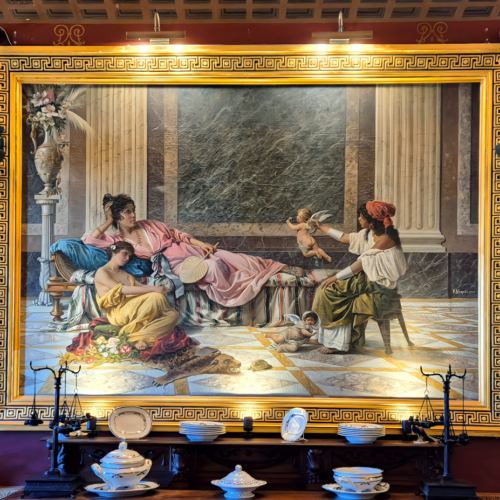 Malte le Palazzo Parisio à Naxxar.
La salle à manger Pompéi. Malte le Palazzo Parisio à Naxxar