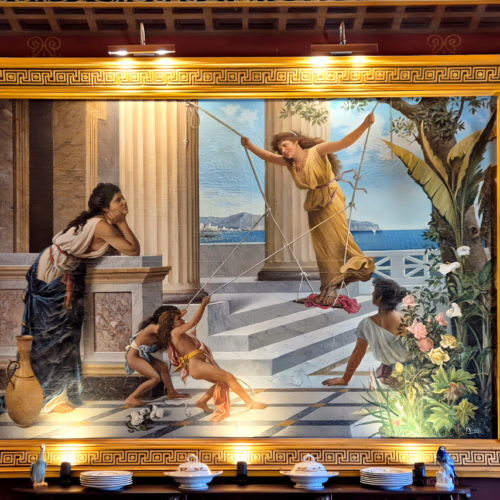 Malte le Palazzo Parisio à Naxxar.
La salle à manger Pompéi. Malte le Palazzo Parisio à Naxxar