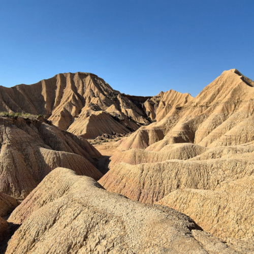 Bardenas Reales. Les épaisses couches d'argile meubles. Bardenas Reales