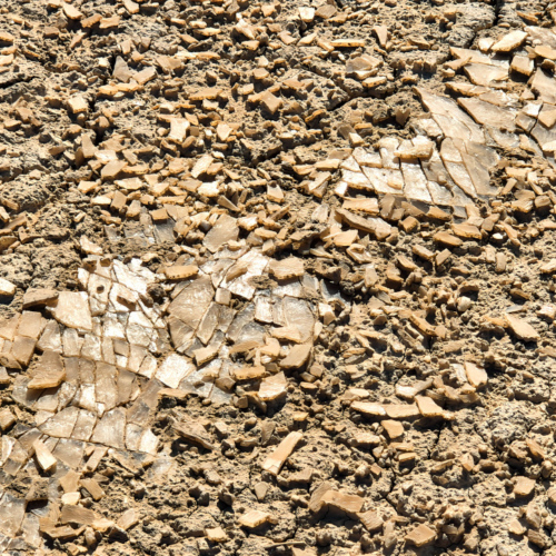 Bardenas Reales. Couche de gypse en fines lamelles. Bardenas Reales