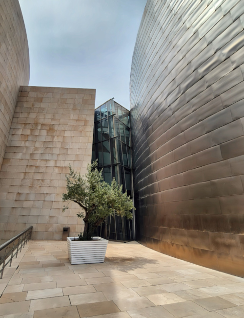 Le Musée Guggenheim. Une terrasse extérieure. Bilbao Musée Guggenheim