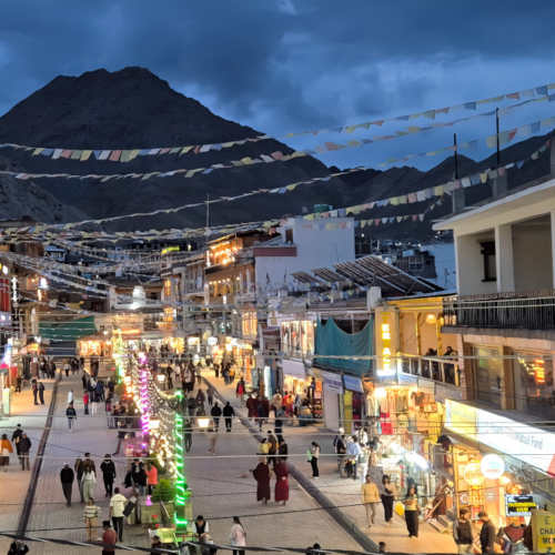 Inde Ladakh Leh. Vue de notre resto. Inde Ladakh Leh