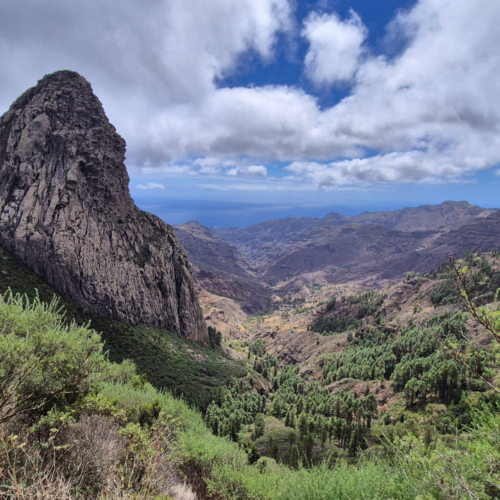 Espagne La Gomera côte Nord-Ouest. le mirador de Los Roques. Espagne La Gomera côte Nord-Ouest