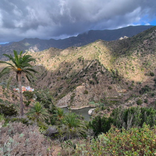 Espagne La Gomera côte Nord-Ouest. Retenue d'Alejero. Espagne La Gomera côte Nord-Ouest