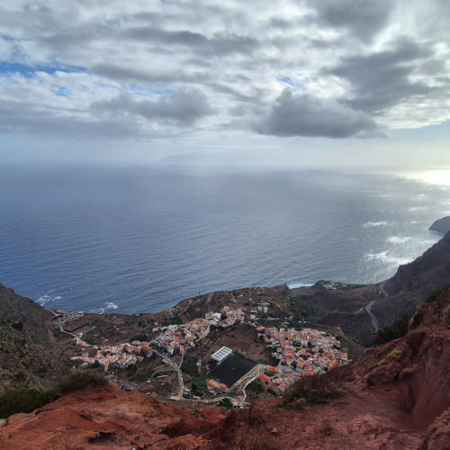 Espagne La Gomera. Mirador de Abrante, au-dessus du village d'Agulo. Espagne La Gomera
