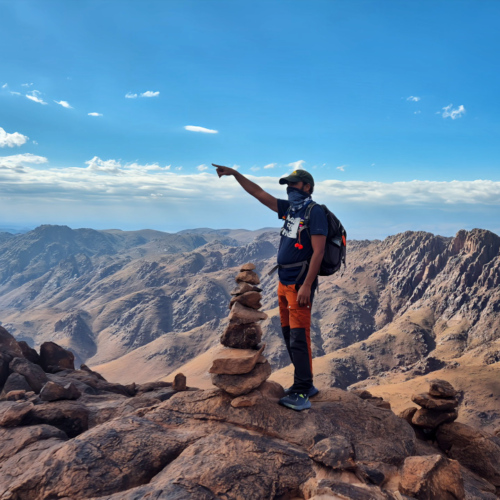 Sommet de l'Amlal 2 530 m d'altitude. Maroc Djebel Saghro jour 2
