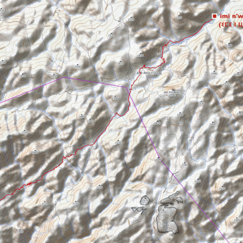 Le trajet du jour. 13 Km 644 m de D+ Maroc Djebel Saghro jour 3