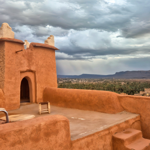 Maroc N'Kob, hôtel La Perle de Saghro, la terrasse panoramique. Maroc N'Kob Jour 6