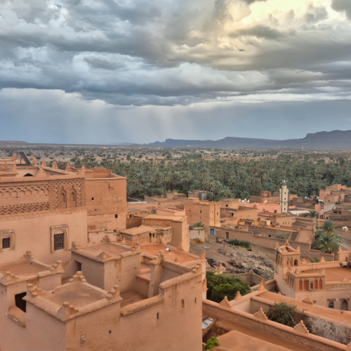 Maroc N'Kob, hôtel La Perle de Saghro, la terrasse panoramique. Maroc N'Kob Jour 6