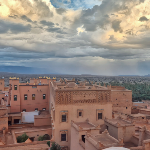 Maroc N'Kob, hôtel La Perle de Saghro, la terrasse panoramique. Maroc N'Kob Jour 6