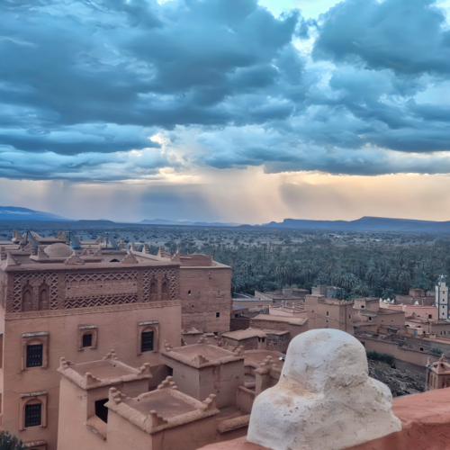 Maroc N'Kob, hôtel La Perle de Saghro, la terrasse panoramique. Maroc N'Kob Jour 6